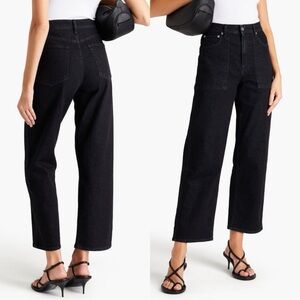 Helmut Lang Black High Rise Straight Leg Crop Jeans Italy Sz 26 Women EUC